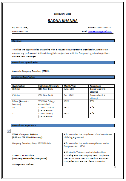 Sample resume for ms in cs